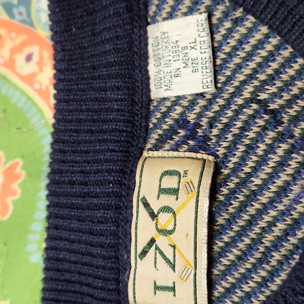 *VTG* 80'S Golf IZOD  Dad Sweater ,grandpa Chic , XL Navy - Picture 2 of 4